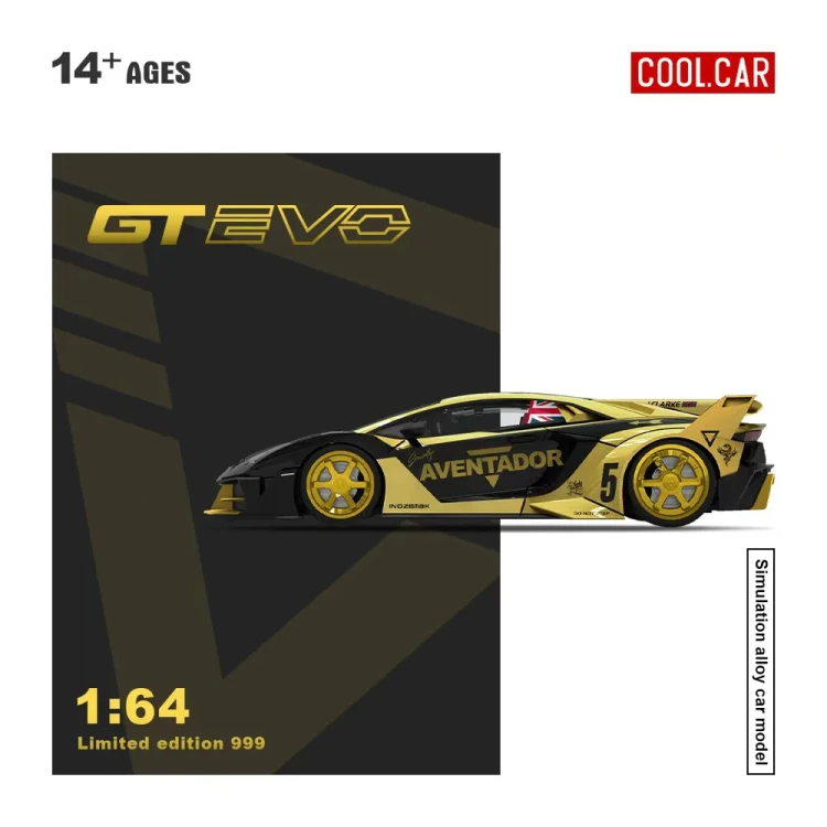 Cool.Car Lamborghini AVENTADOR GT EVO V5 Black Gold 1:64 bok detal