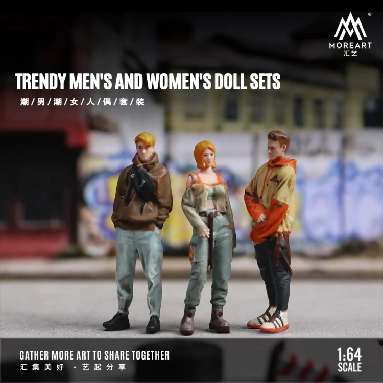 MoreArt Figurki TRENDY MEN'S AND WOMEN'S DOLL SETS 1:64 bok scena