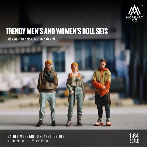 MoreArt Figurki TRENDY MEN'S AND WOMEN'S DOLL SETS 1:64 przód scena