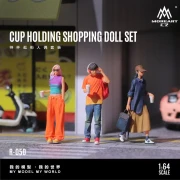 MoreArt Figurki Cup Holding Shopping Doll Set 1:64 przód