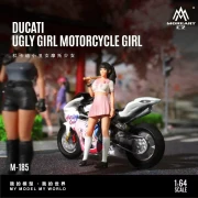 MoreArt DUCATI GULY GIRL MOTORCYCLE GIRL 1:64 bok detal