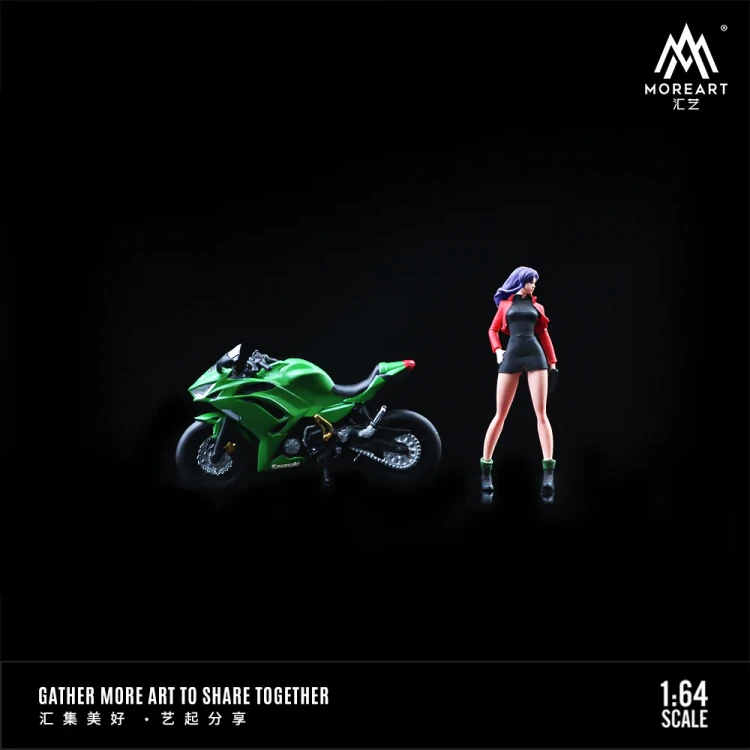 MoreArt NEON GENESIS EVANGELION Katsuragi Misato Resin Motorcycle Figure 1:64 przód detal