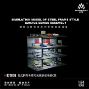 MoreArt Garaż American Style Simulation model of steel frame style Podświetlany LED 1:64 bok detal