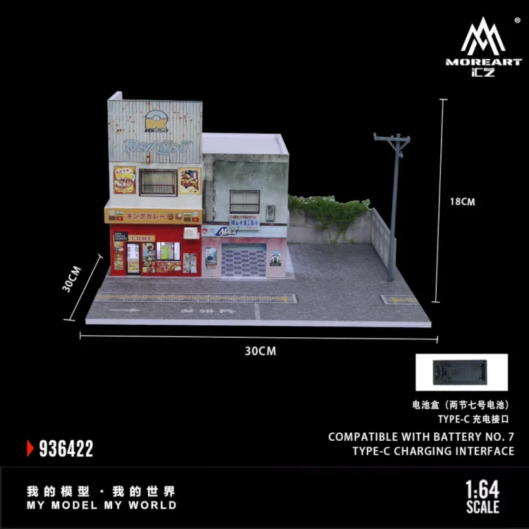 MoreArt Diorama JAPANESE CURRY RESTAURANT LIGHTING SCENE 1:64 wymiary