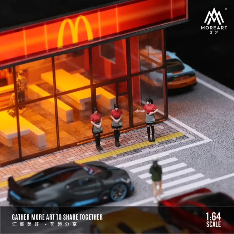 MoreArt Diorama McDonalds Restaurant Parking Scene 1:64 detal 2