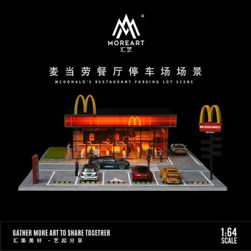 MoreArt Diorama McDonalds Restaurant Parking Scene 1:64 przód