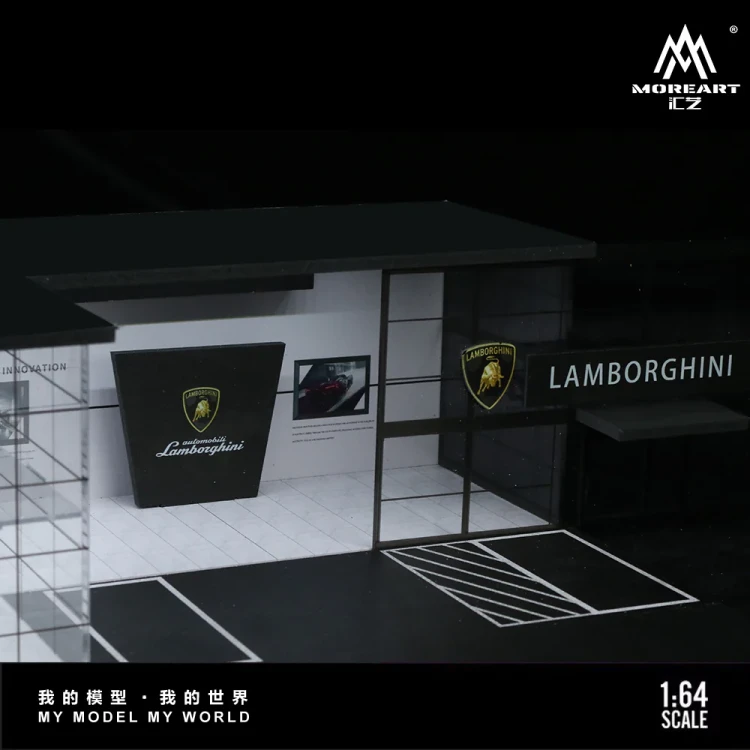 MoreArt Diorama LAMBORGHINI TWO-LAYER ASSEMBLY SHOWROOM SHOP 1:64 detal