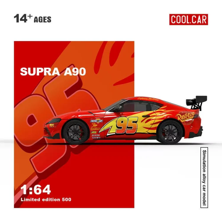Cool.Car SUPRA A90 Lightning Mcqueen Livery 1:64 bok