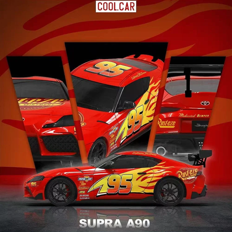 Cool.Car SUPRA A90 Lightning Mcqueen Livery 1:64 przód