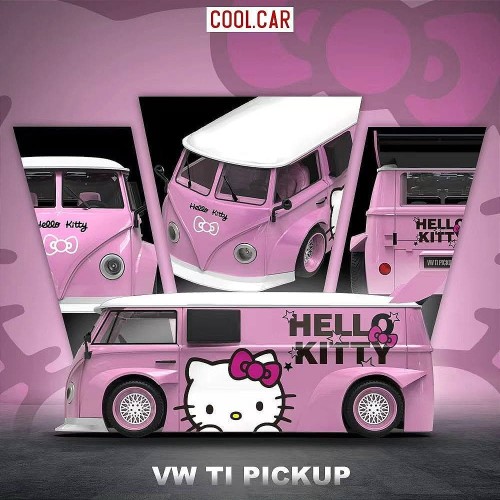 Cool.Car Volkswagen T1 Hello Kitty Light pink 1:64 bok