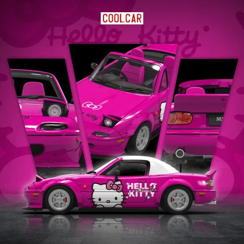 Cool.Car Mazda MX5 Hello Kitty + Figurka 1:64 Limitowany 1/500 bok