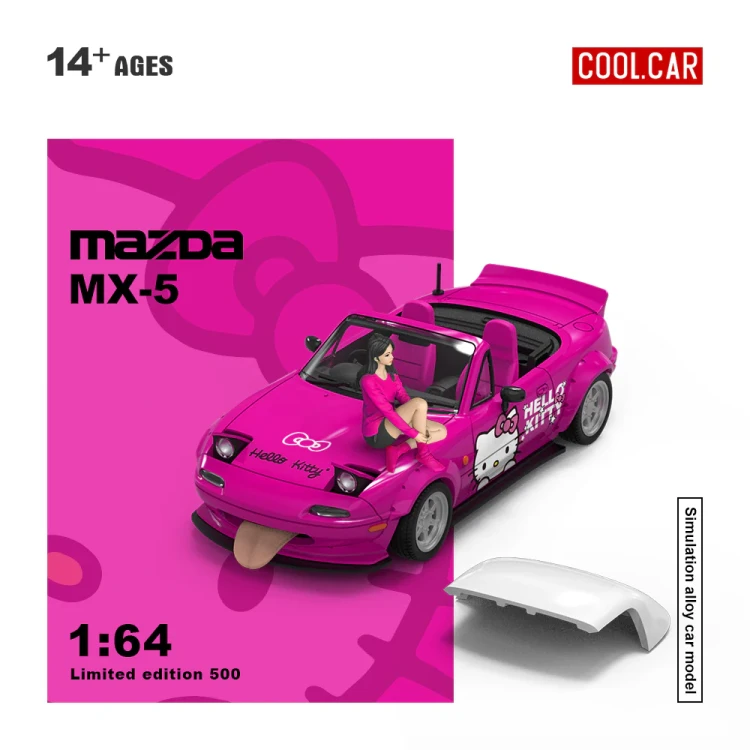Cool.Car Mazda MX5 Hello Kitty + Figurka 1:64 Limitowany 1/500 przód
