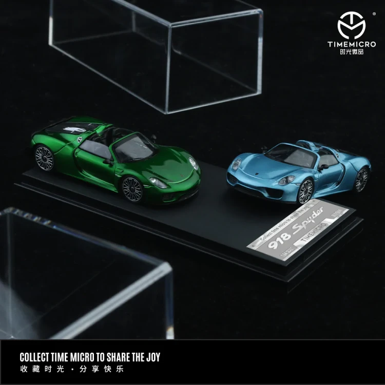 Time Micro Porsche 918 Spyder Metallic Green + Figurka 1:64 detale