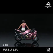 MoreArt Suzuki Peach Pink Motorcycle Girl 1:64 tył