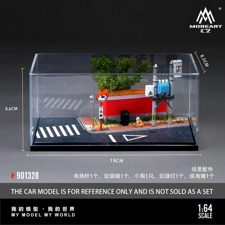 MoreArt Diorama CITY RED WALL CORNER SCENE MODEL 1:64 wymiary