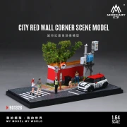 MoreArt Diorama CITY RED WALL CORNER SCENE MODEL 1:64 bok