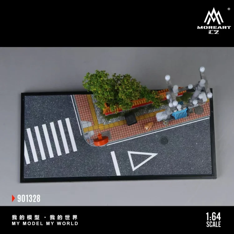 MoreArt Diorama CITY RED WALL CORNER SCENE MODEL 1:64 góra