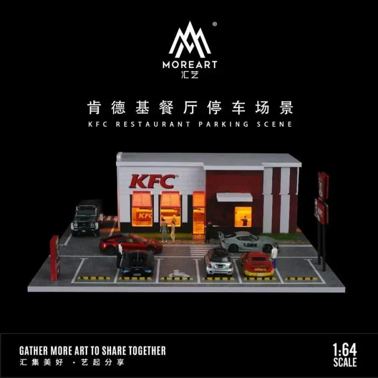 MoreArt Diorama Restauracja KFC Parking Scena 1:64 przód