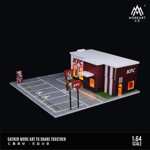 MoreArt Diorama Restauracja KFC Parking Scena 1:64 bok