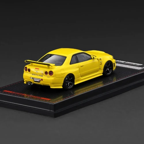Ignition Model Nissan Skyline GT-R R34 NISMO customized Yellow Metallic 1:64 tył