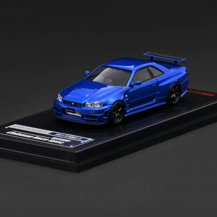 Ignition Model Nissan Skyline GT-R R34 NISMO customized Blue Metallic 1:64 przód