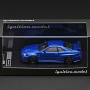 Ignition Model Nissan Skyline GT-R R34 NISMO customized Blue Metallic 1:64 box