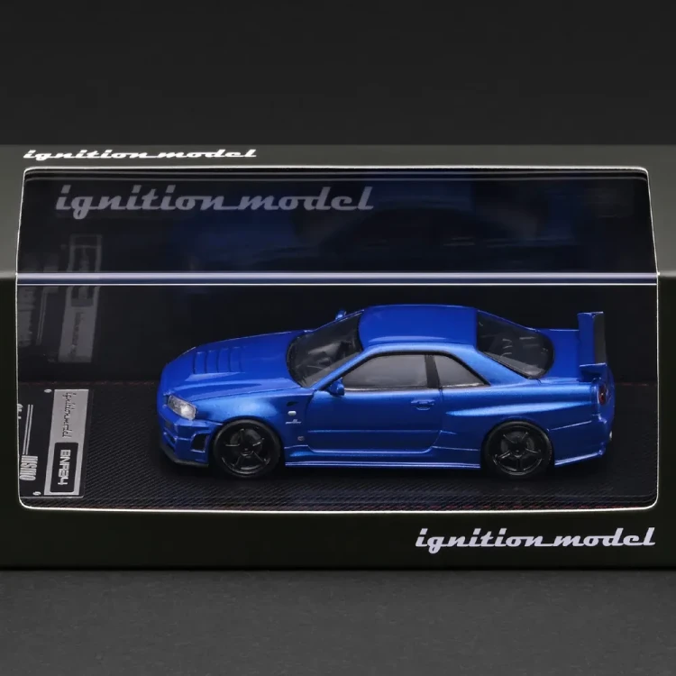 Ignition Model Nissan Skyline GT-R R34 NISMO customized Blue Metallic 1:64 box