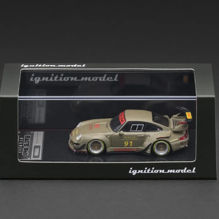 Ignition Model Porsche RWB 993 Matte Green 1:64 box