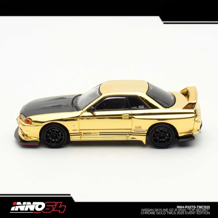 INNO64 Nissan Skyline GT-R R32 Top Secret chrome gold TMCS 2025 Event Edition 1:64 bok