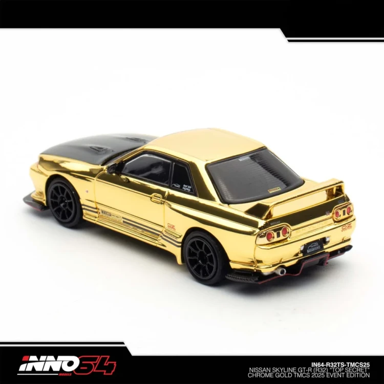 INNO64 Nissan Skyline GT-R R32 Top Secret chrome gold TMCS 2025 Event Edition 1:64 tył