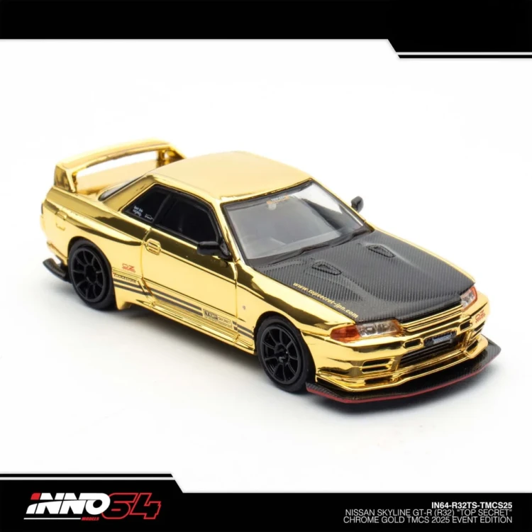 INNO64 Nissan Skyline GT-R R32 Top Secret chrome gold TMCS 2025 Event Edition 1:64 przód