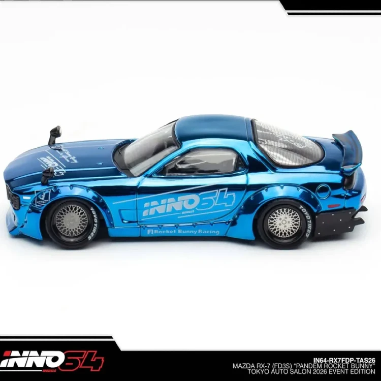 INNO64 Mazda RX-7 (FD3S) Pandem Rocket Bunny Tokyo Auto Salon 2026 1:64 bok
