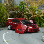 Motorhelix Mitsubishi Lancer Evolution VI GSR T.M.E Passion Red 1:64 przód detal