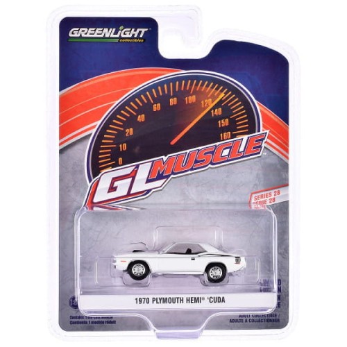 Greenlight 1970 Plymouth Hemi Cuda in Apline White 1:64 przód