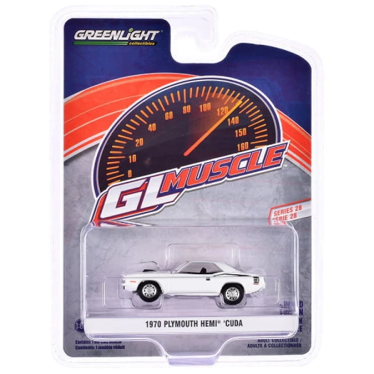 Greenlight 1970 Plymouth Hemi Cuda in Apline White 1:64 przód