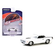 Greenlight 1970 Plymouth Hemi Cuda in Apline White 1:64 przód i bok