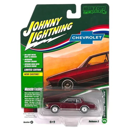 Johnny Lightning 1979 Chevrolet Monte Carlo, Carmine Poly 1:64 przód