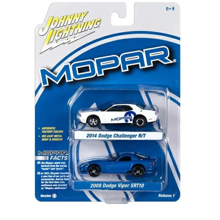 Johnny Lightning Dodge 2014 Challenger R/T Dodge 2008 Viper SRT10 1:64 przód