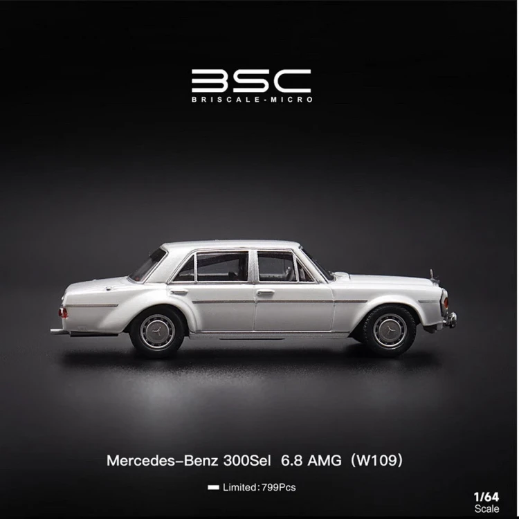 BSC Mercedes Benz 300SEL W109 AMG WHITE 1:64 bok