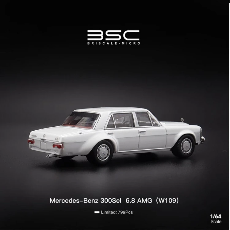 BSC Mercedes Benz 300SEL W109 AMG WHITE 1:64 tył
