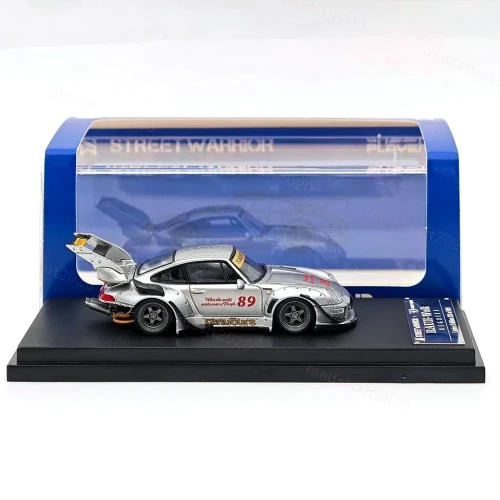 Street Weapon RWB 993 Zamac high tail grey 1:64 bok