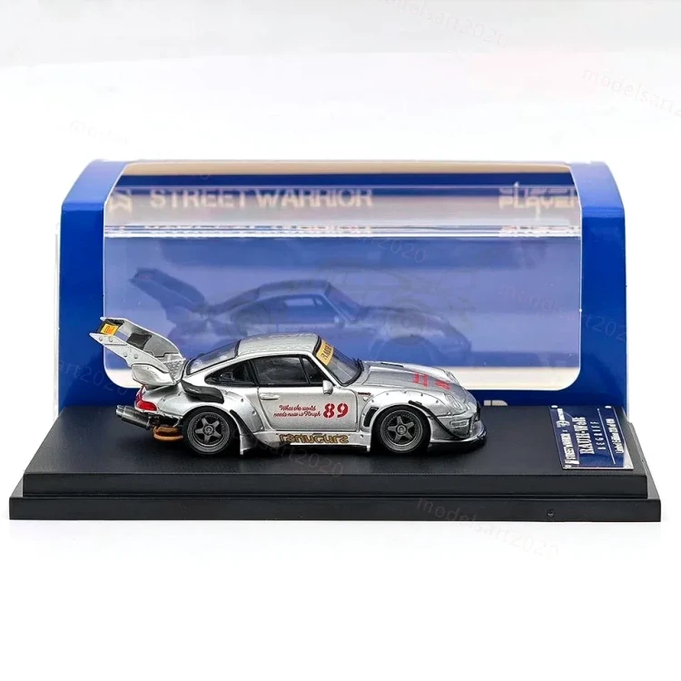 Street Weapon RWB 993 Zamac high tail grey 1:64 bok