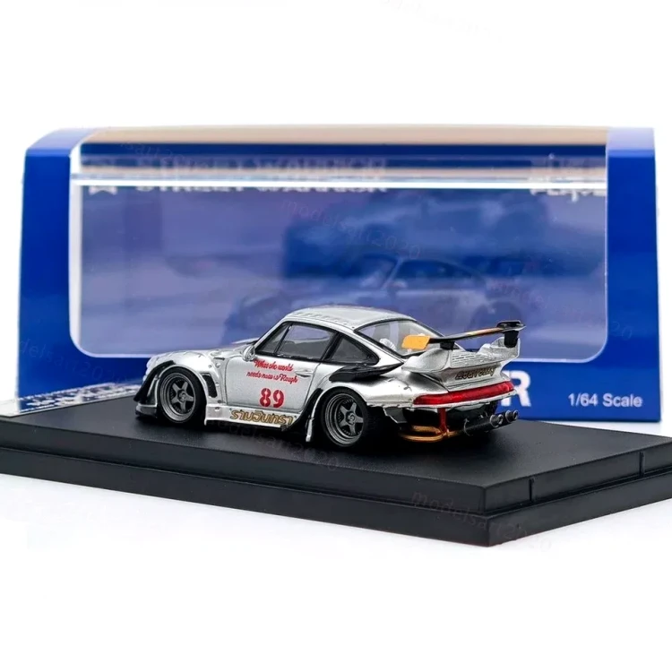 Street Weapon RWB 993 Zamac low tail grey 1:64 tył box