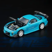 Pop Race Mazda RX7 FD3S Re-Amemiya Blue Tokyo Auto Salon 2026 1:64 przód detal