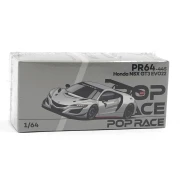 Pop Race Honda NSX CT3 EVO22 Silver Brazilian Event Exclusive 1:64 box