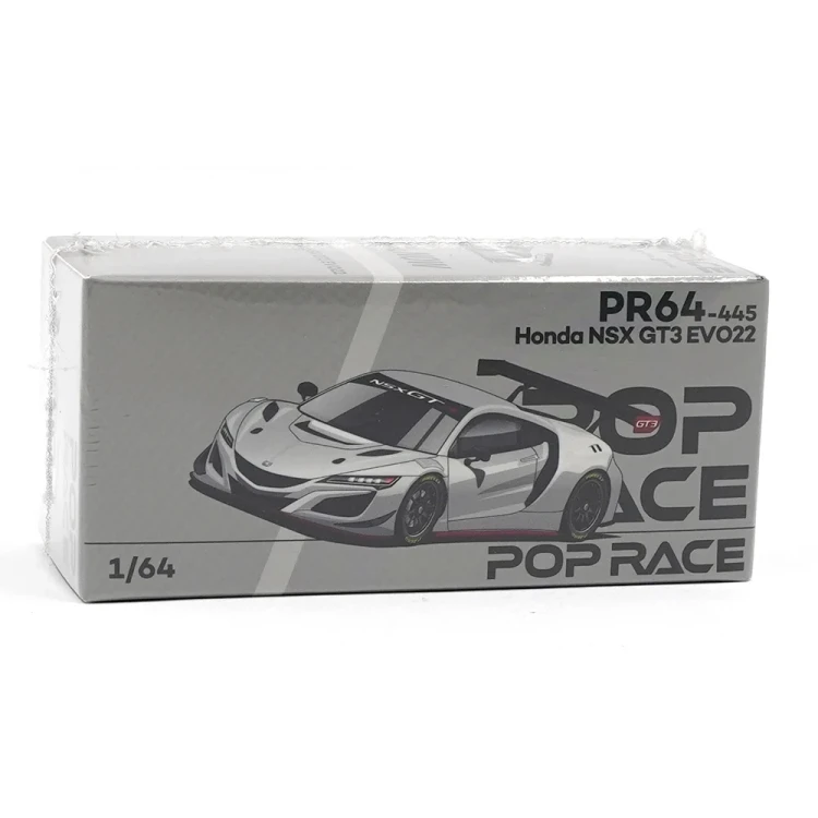 Pop Race Honda NSX CT3 EVO22 Silver Brazilian Event Exclusive 1:64 box