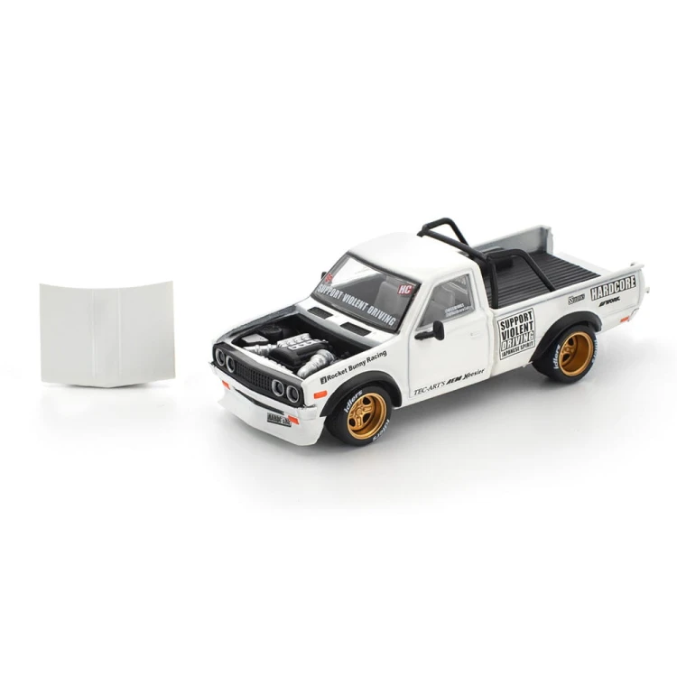 Pop Race Pandem Datsun 620 Pickup Truck White 1:64 przód detal
