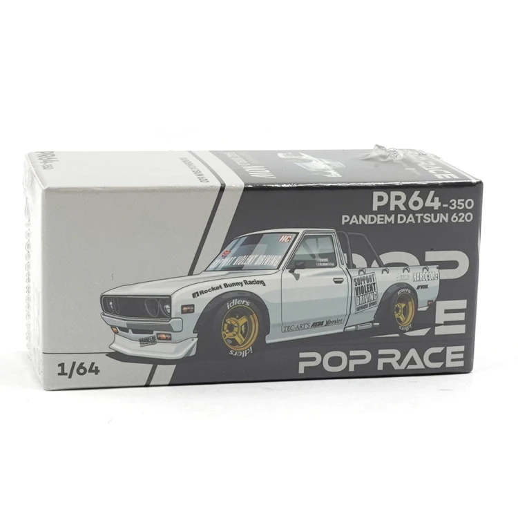 Pop Race Pandem Datsun 620 Pickup Truck White 1:64 box