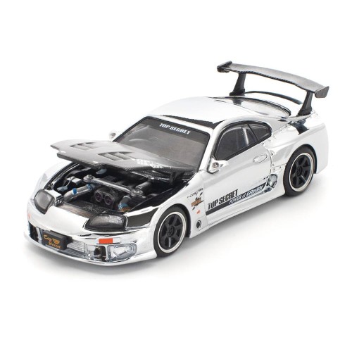 Pop Race Toyota Supra Top Secret GT300 Silver Chrome 1:64 przód detal