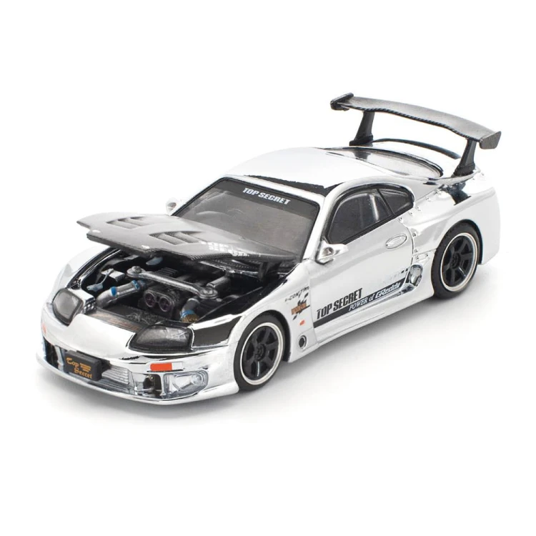 Pop Race Toyota Supra Top Secret GT300 Silver Chrome 1:64 przód detal